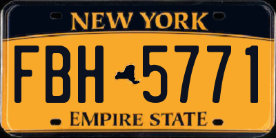 NY license plate FBH5771