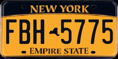 NY license plate FBH5775
