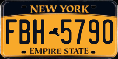 NY license plate FBH5790