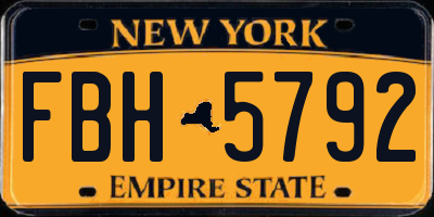 NY license plate FBH5792
