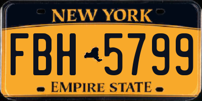 NY license plate FBH5799