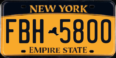 NY license plate FBH5800