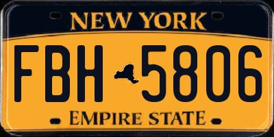 NY license plate FBH5806