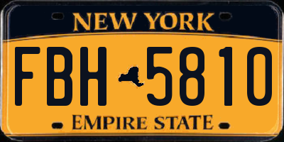 NY license plate FBH5810
