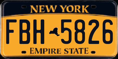 NY license plate FBH5826