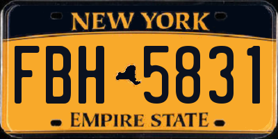 NY license plate FBH5831
