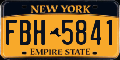 NY license plate FBH5841