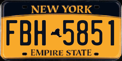 NY license plate FBH5851