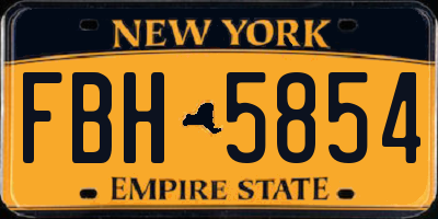 NY license plate FBH5854