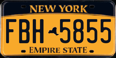 NY license plate FBH5855