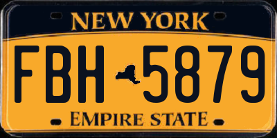 NY license plate FBH5879