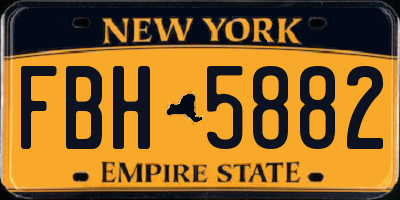 NY license plate FBH5882