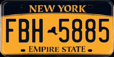 NY license plate FBH5885