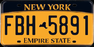 NY license plate FBH5891