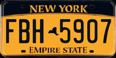 NY license plate FBH5907