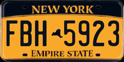 NY license plate FBH5923