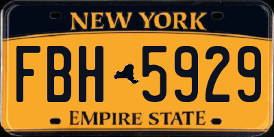 NY license plate FBH5929
