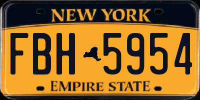 NY license plate FBH5954