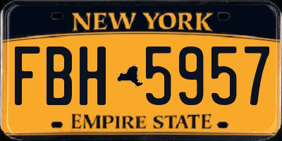 NY license plate FBH5957