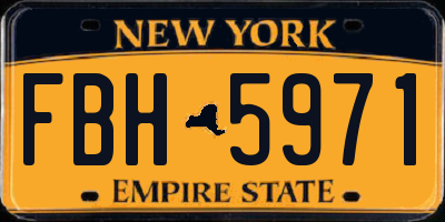 NY license plate FBH5971