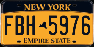 NY license plate FBH5976