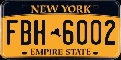 NY license plate FBH6002