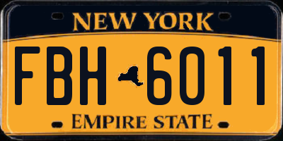 NY license plate FBH6011