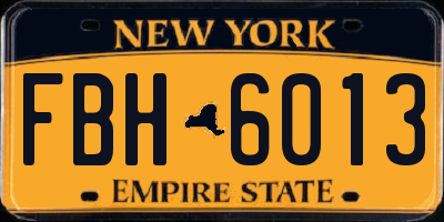 NY license plate FBH6013