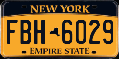 NY license plate FBH6029
