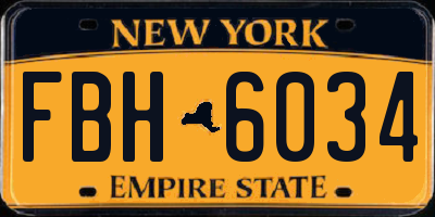 NY license plate FBH6034