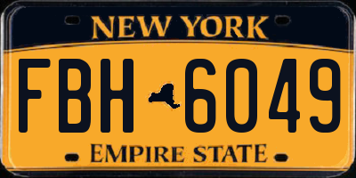 NY license plate FBH6049