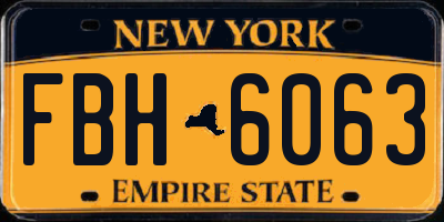 NY license plate FBH6063