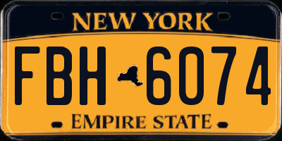 NY license plate FBH6074