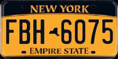NY license plate FBH6075