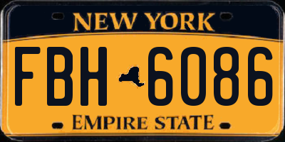 NY license plate FBH6086