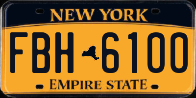 NY license plate FBH6100