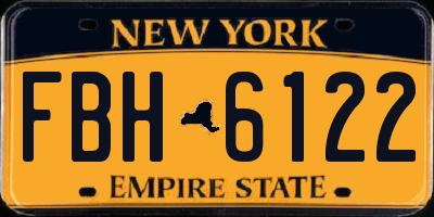 NY license plate FBH6122