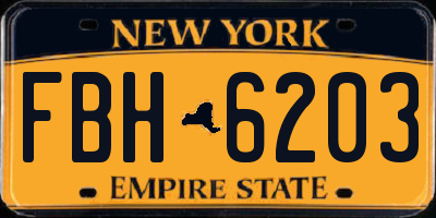 NY license plate FBH6203