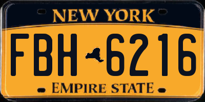NY license plate FBH6216