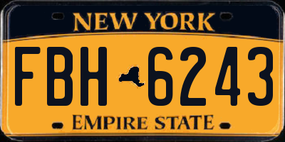 NY license plate FBH6243