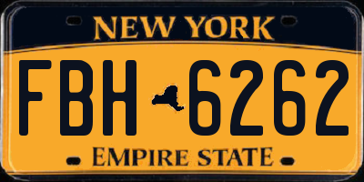 NY license plate FBH6262