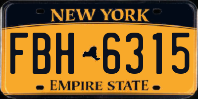 NY license plate FBH6315