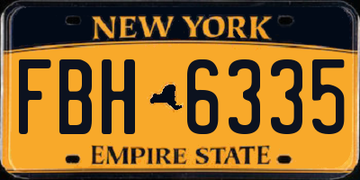 NY license plate FBH6335