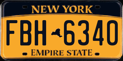 NY license plate FBH6340