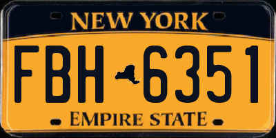 NY license plate FBH6351