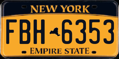 NY license plate FBH6353