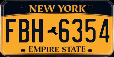 NY license plate FBH6354