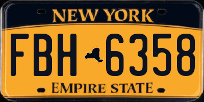 NY license plate FBH6358