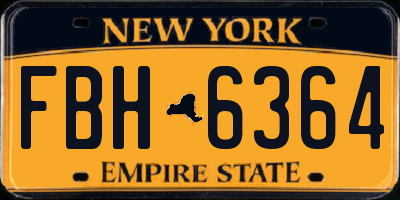 NY license plate FBH6364
