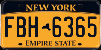 NY license plate FBH6365